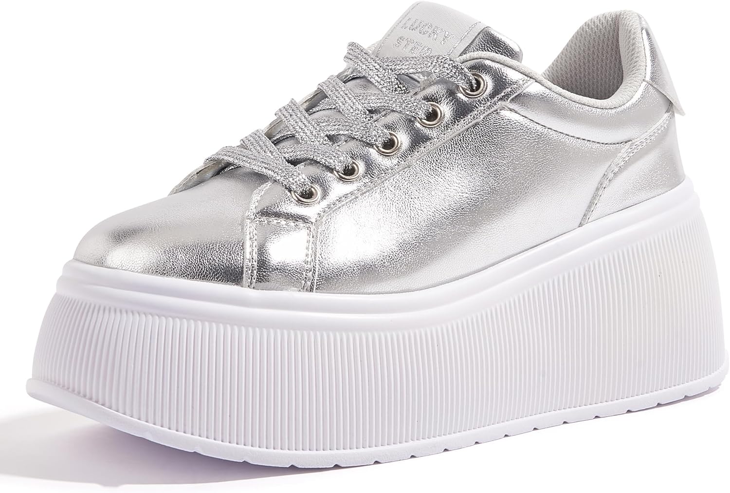 LUCKY STEP Womens Platform Fashion Sneakers Classic Wedge Canvas Casual Low Top Retro Walking Shoes