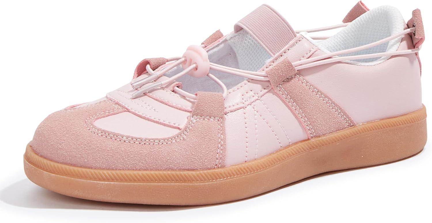 LUCKY STEP Womens Retro Fashion Sneakers Casual Comfortable Ballet Flats Lightweight Breathable Skate Shoes