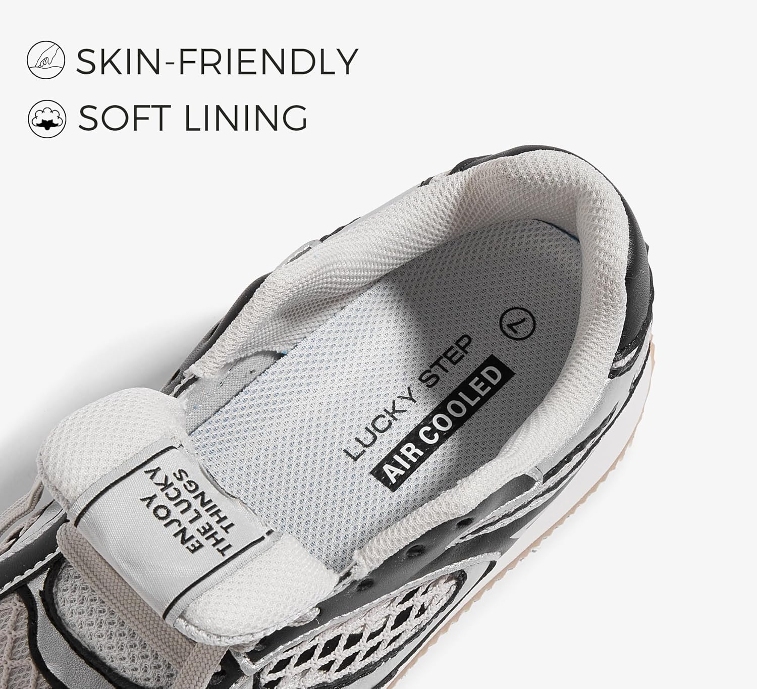 LUCKY STEP Womens Retro Fashion Sneakers Mesh Breathable Casual Walking Shoes Comfortable Tennis Athletic Trainers
