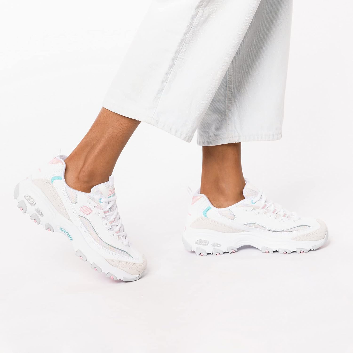 Skechers Womens DLites-Life Saver Memory Foam Lace-up Sneaker