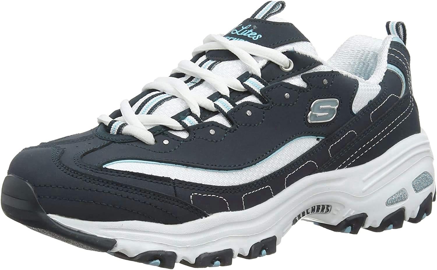 Skechers Womens DLites-Life Saver Memory Foam Lace-up Sneaker