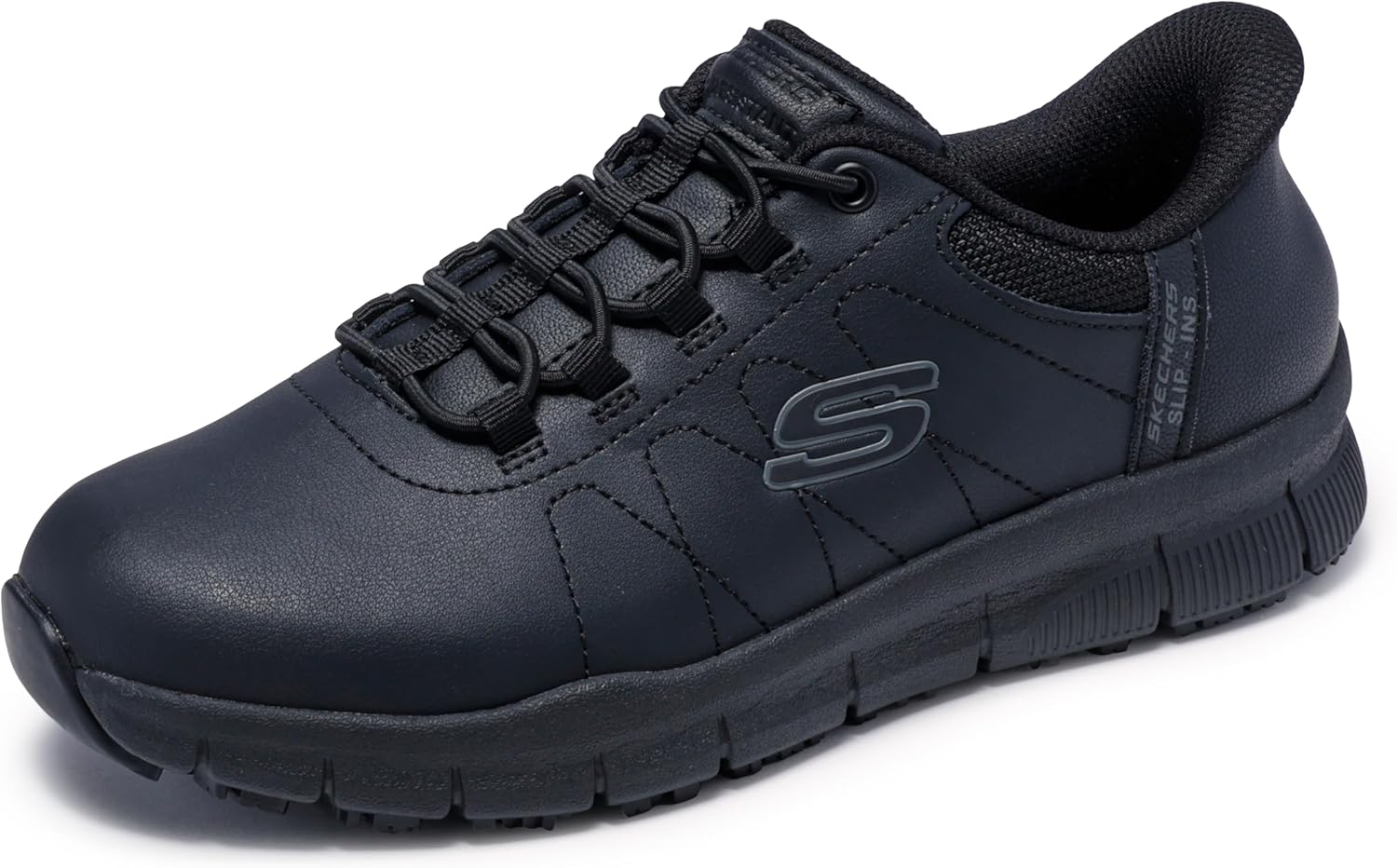 Skechers Womens Work Hands Free Slip Ins Nampa-Cottonbud Bungee Athletic Sr Food Service Shoe